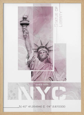 Poster Art NYC Statue of Liberty | pink marble Poster