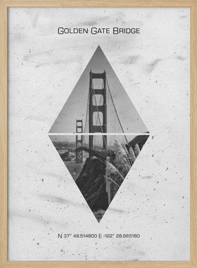 Coordinates SAN FRANCISCO Golden Gate Bridge Poster