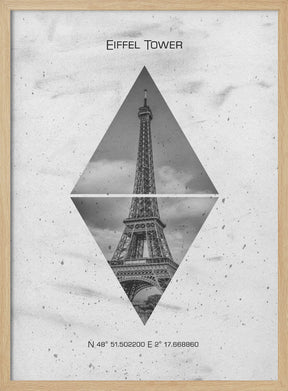 Coordinates PARIS Eiffel Tower Poster