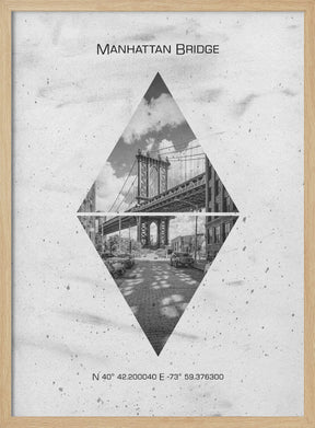 Coordinates NEW YORK CITY Manhattan Bridge Poster