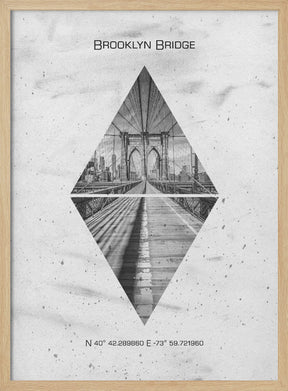 Coordinates NEW YORK CITY Brooklyn Bridge Poster