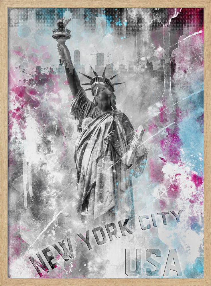 POP ART Statue of Liberty - Splashes Poster