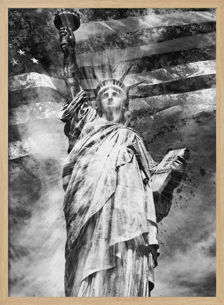 Modern Art STATUE OF LIBERTY | monochrome Poster