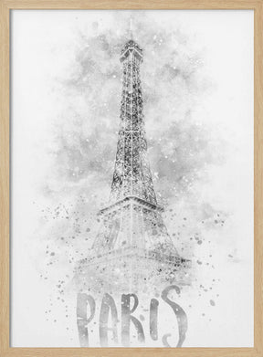 Monochrome Art PARIS Eiffel Tower | watercolor Poster