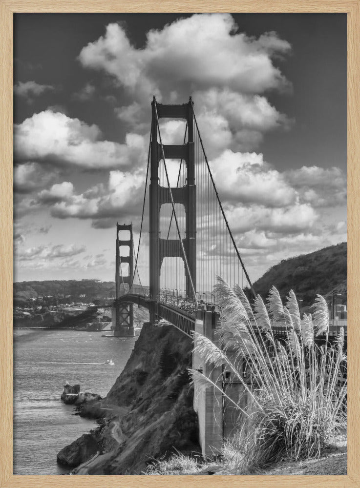 SAN FRANCISCO Golden Gate Bridge - monochrome Poster