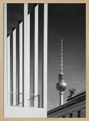 BERLIN MONOCHROME Television Tower &amp; Museum Island Poster