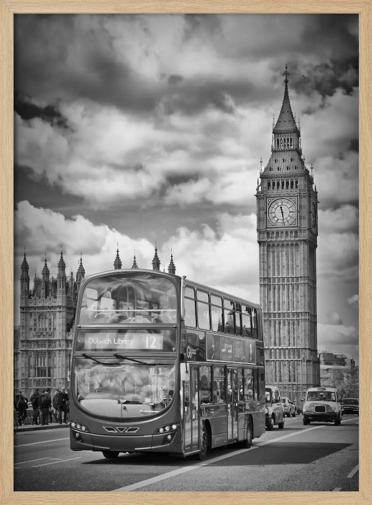 LONDON Houses of Parliament and traffic Poster