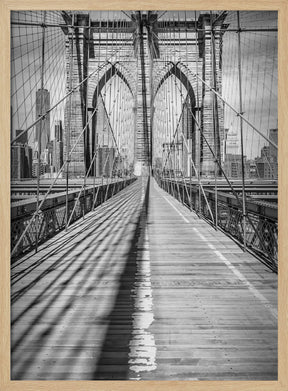 NEW YORK CITY Brooklyn Bridge - upright slim panorama Poster