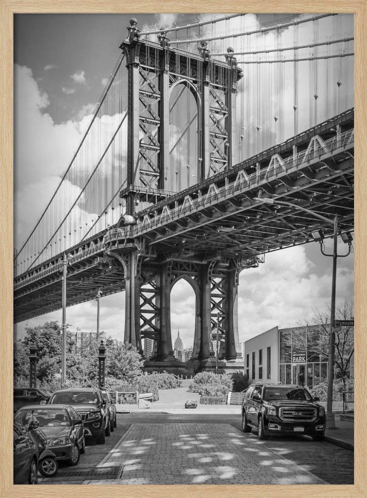 NEW YORK CITY Manhattan Bridge - upright slim panorama Poster