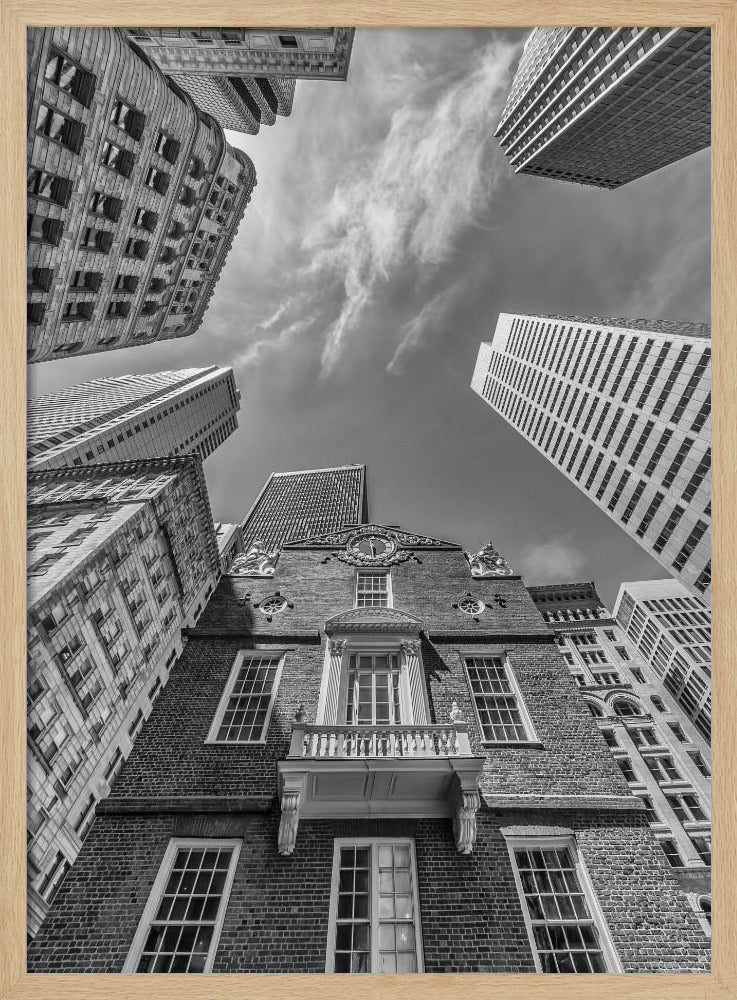 BOSTON Monochrome Old State House Poster