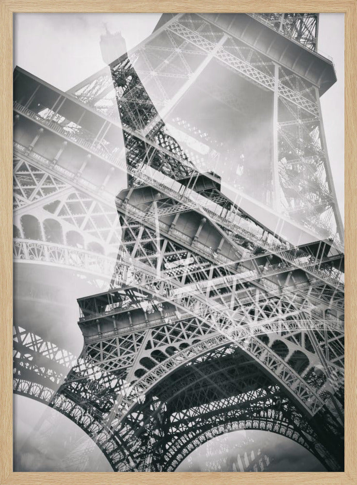 Eiffel Tower Double Exposure Poster