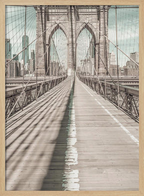 NYC Brooklyn Bridge Panorama | urban vintage style Poster