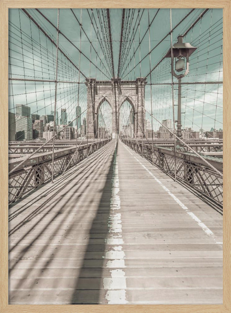 NEW YORK CITY Brooklyn Bridge | urban vintage style Poster