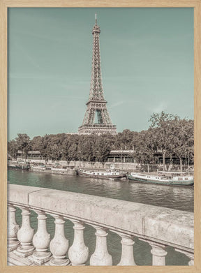 PARIS Eiffel Tower &amp; River Seine | urban vintage style Poster