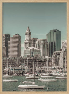 BOSTON Skyline North End &amp; Financial District | urban vintage style Poster