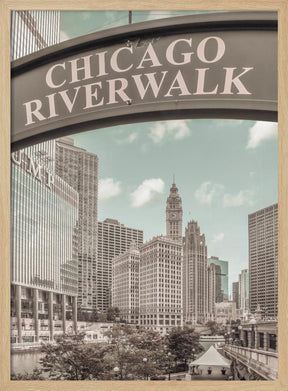 CHICAGO Riverwalk | urban vintage style Poster