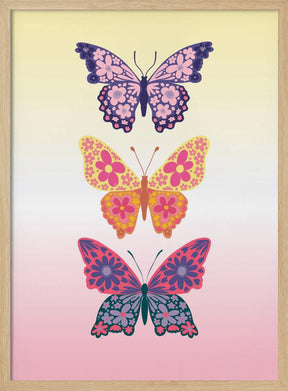 Colorful floral butterflies II Poster