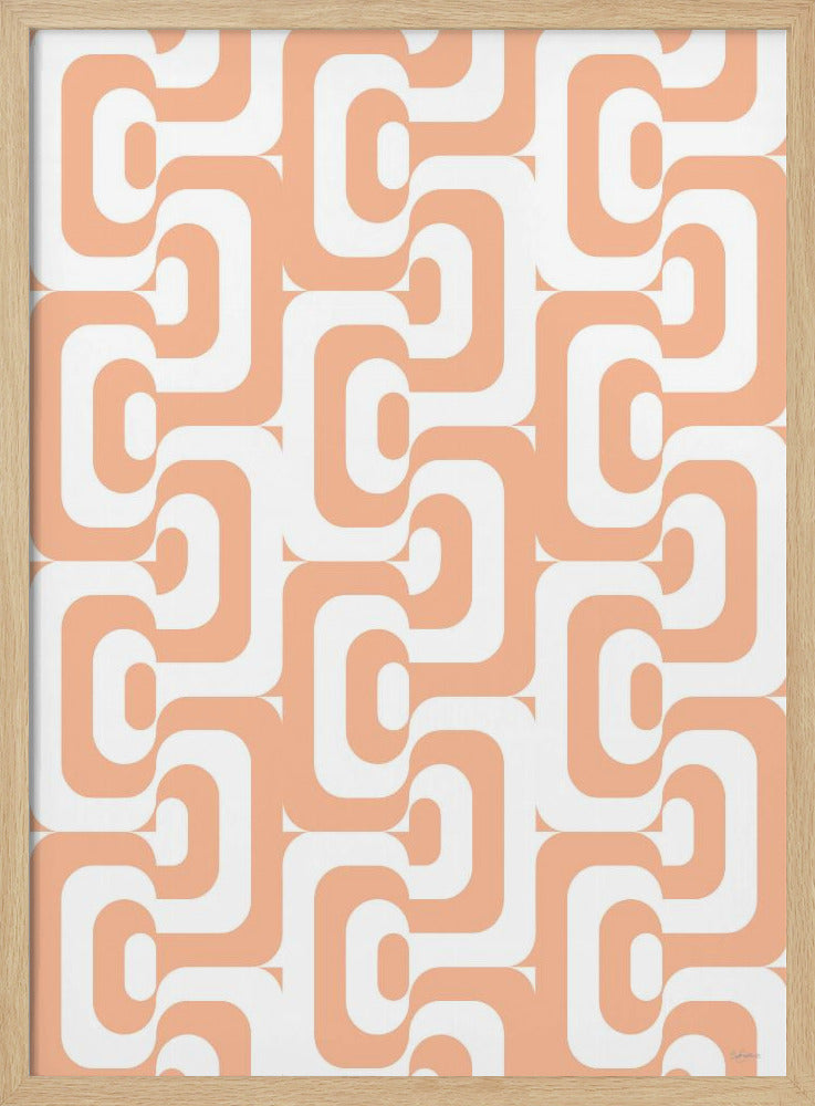 Retro Pattern Peach Fuzz Poster