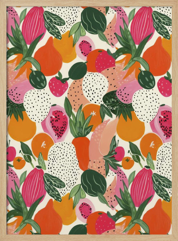 Fresh fruits pattern Poster