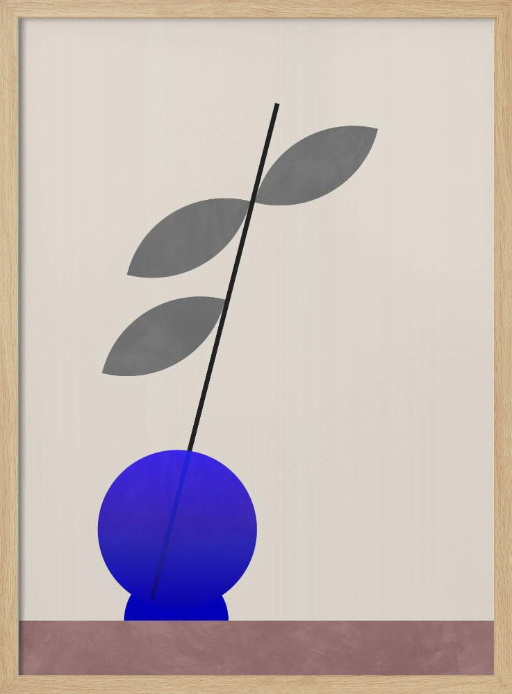 Blue round vase Poster