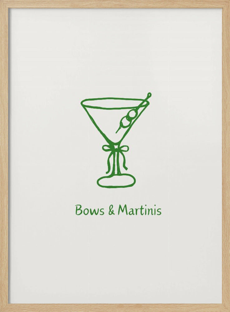 Green Bows and Martinis Poster