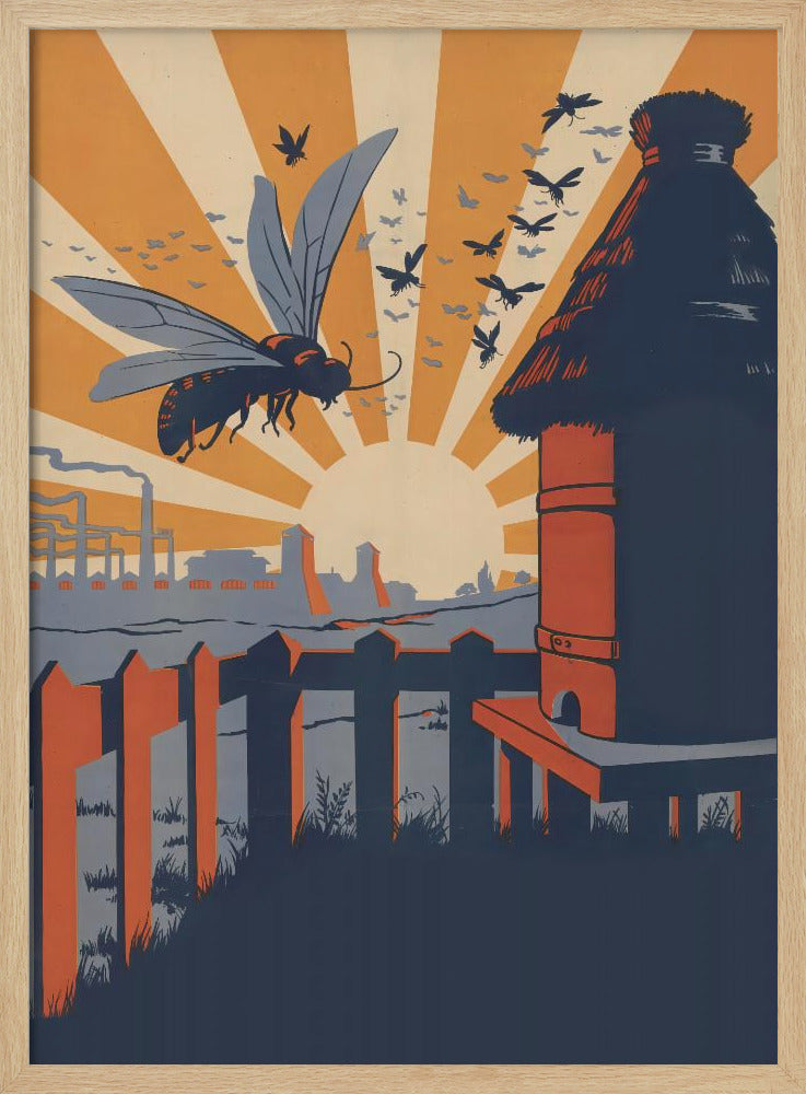 Bees and the Honeycomb Poster