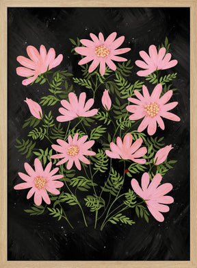 Ladybug flowers pink Poster