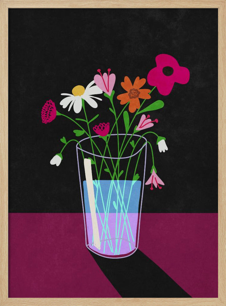 Flowers glow in the dark Poster