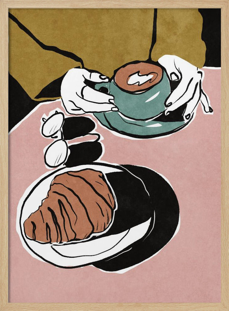 Croissant et café au lait Poster