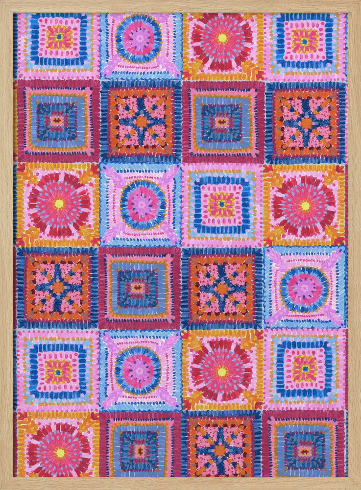 Granny squares blanket Poster