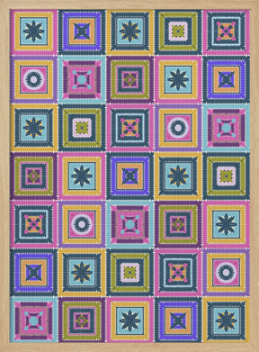 Colorful digital grandma squares II Poster