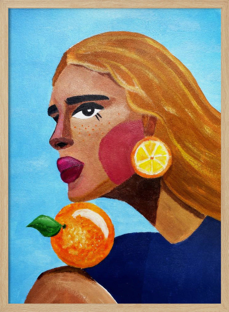 Woman With Orange Poster