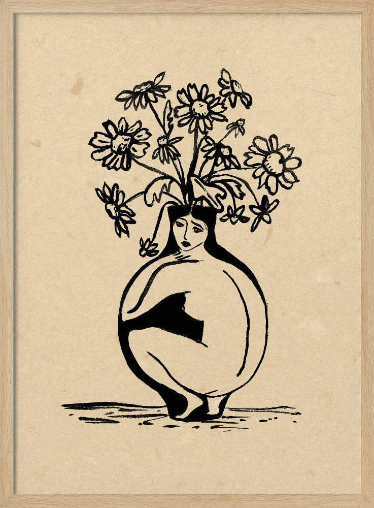 Woman in vase Poster