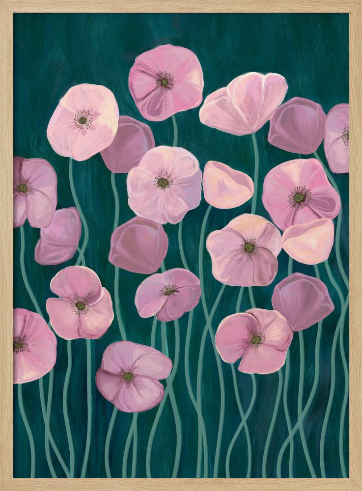 Pink poppies Poster