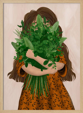 Girl with posy Poster