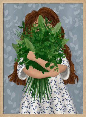 Girl with posy Poster