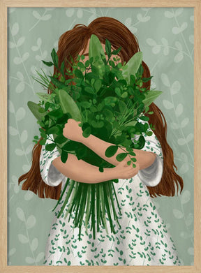 Girl with posy Poster