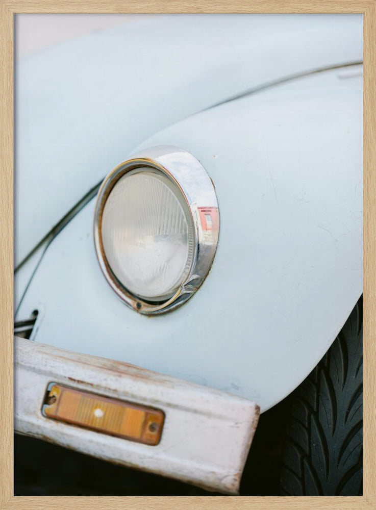 Pastel Volskwagen Beetle in the streets of Oaxaca Mexico Poster