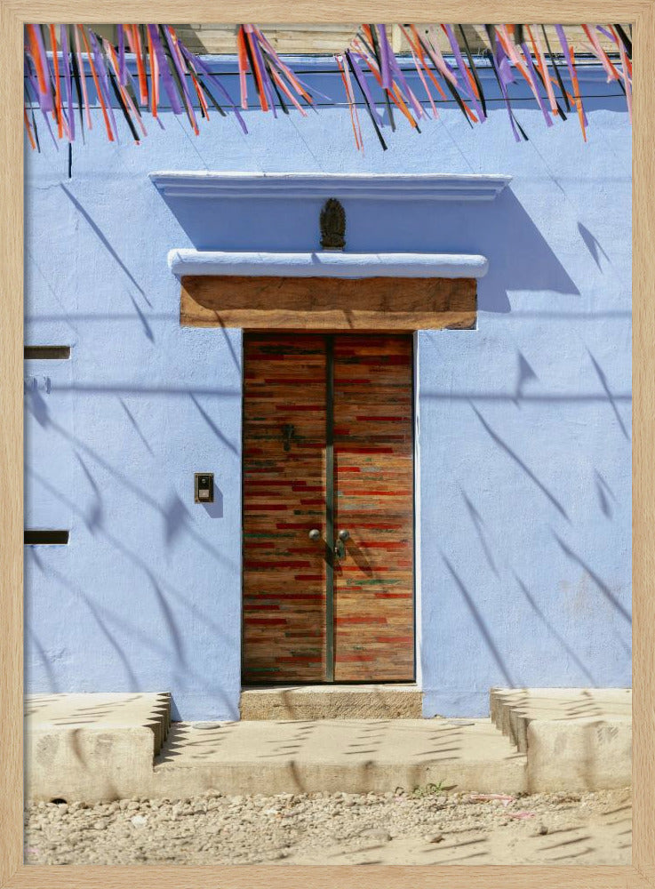 Oaxacan door - Colorful travel photography Mexico Poster