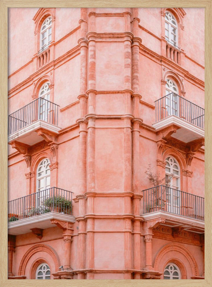 Pastel Pink Umbria | Italy travel photography Poster