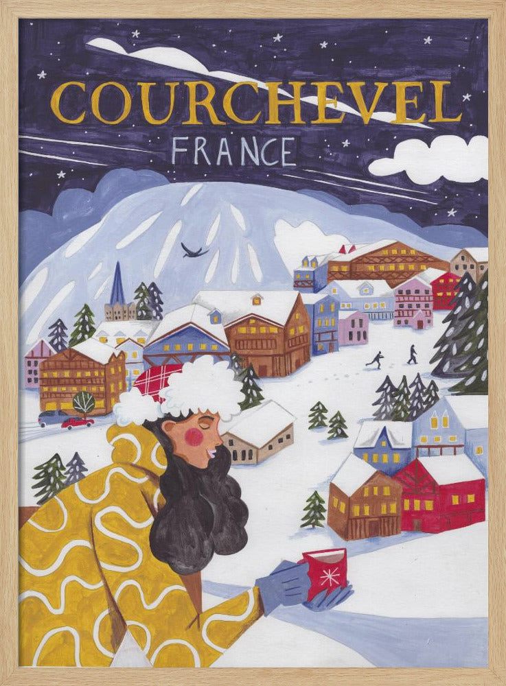 Travel Poster woman in France, Courchevel Poster