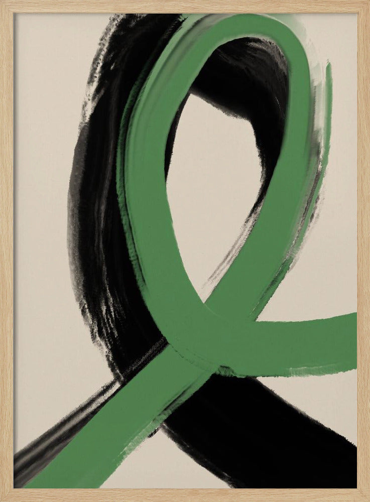 Black And Green No 1 Poster