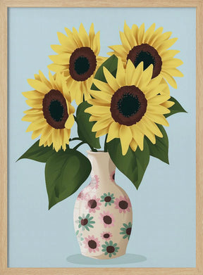 Vase of Sunflowers Poster