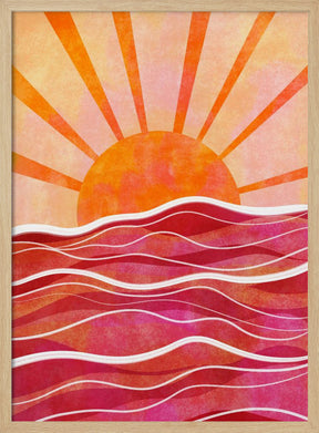 Sea Sunset Pink Poster