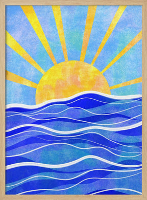 Sea Sunset Blue Poster