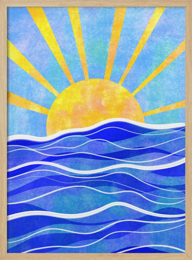 Sea Sunset Blue Poster