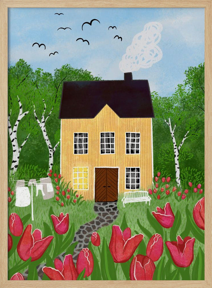 The Tulip House Yellow Poster