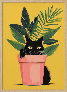 Cat In the Plant Poster