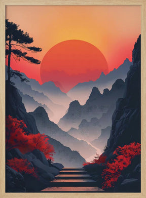 Sunset In the Mountains Poster