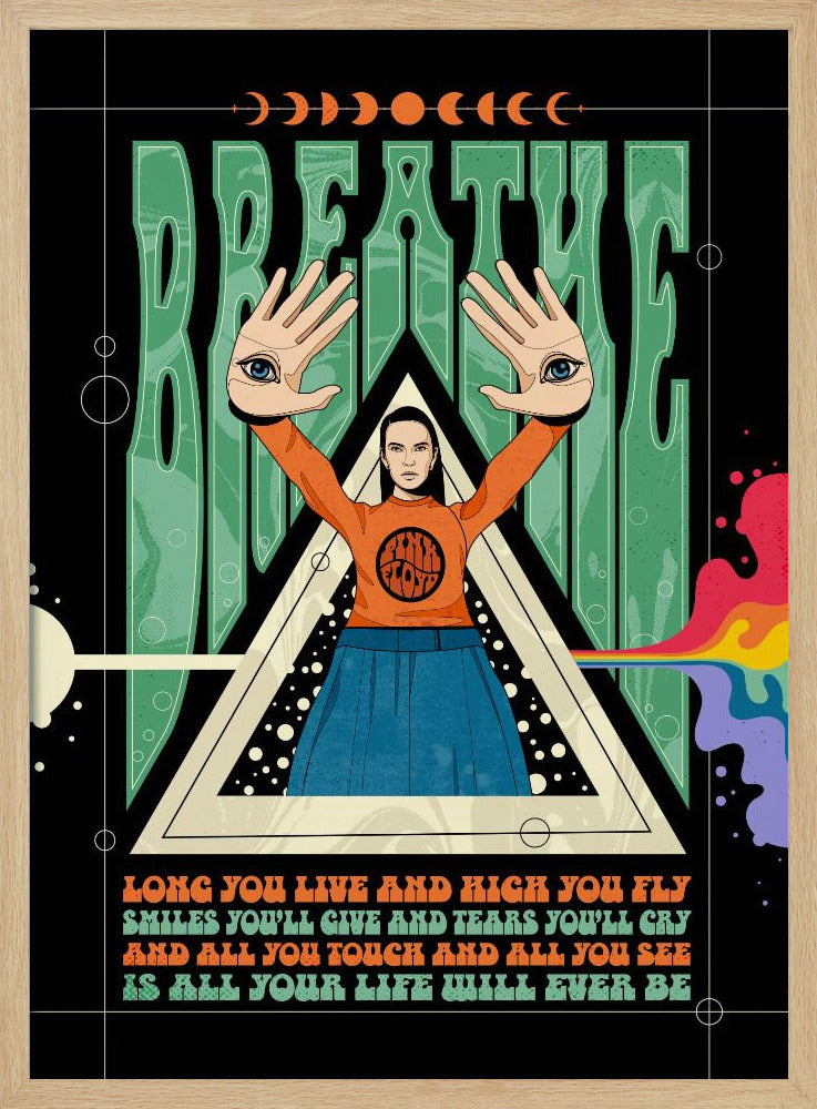 Breathe Lyrics Psychedelic Poster